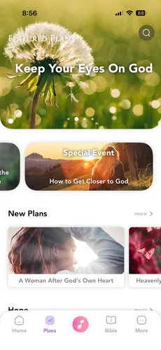 Featured study plans home screen
