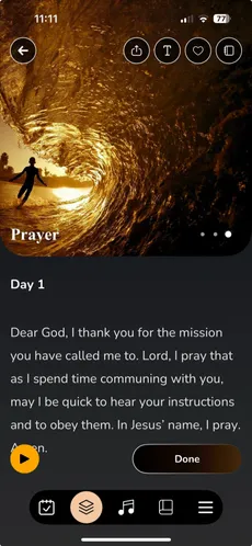 Journal and guided prayer screen